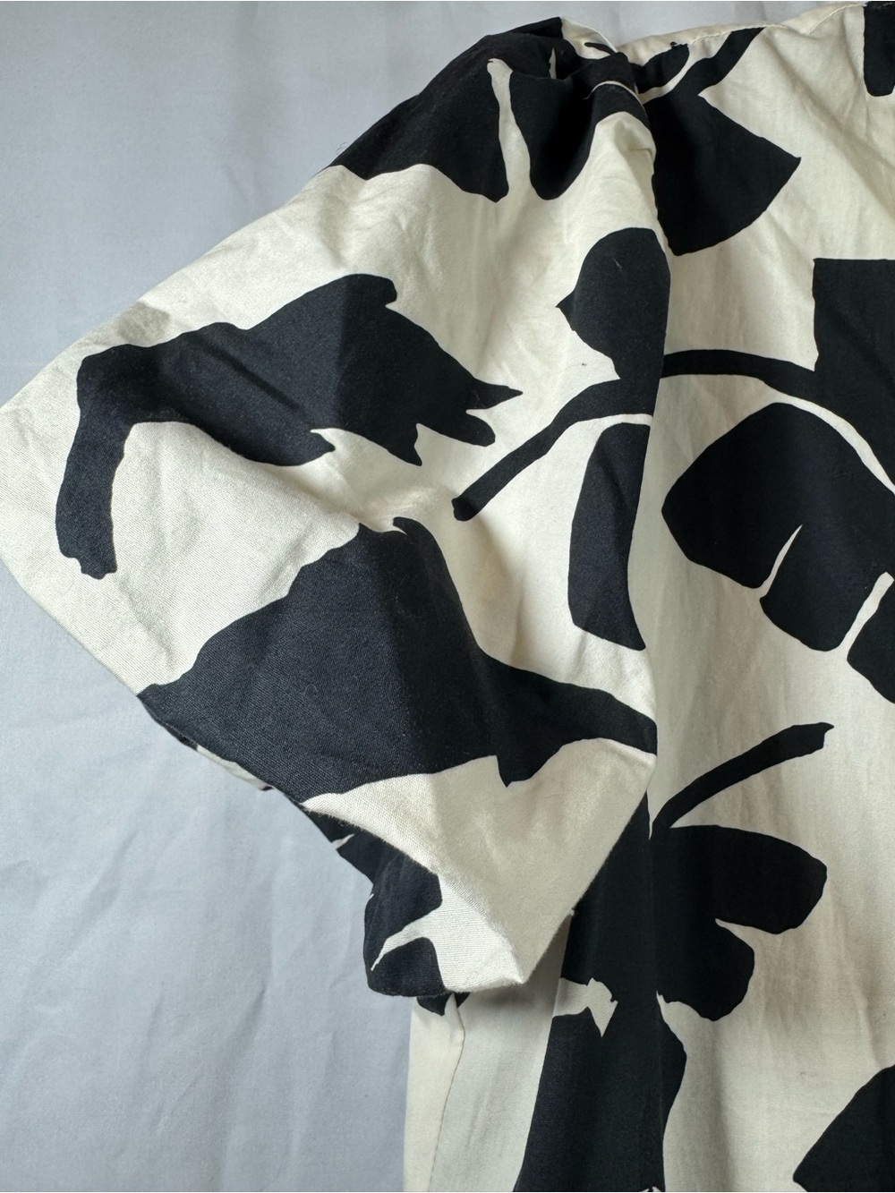 Brochu Walker Black and White Leaf-Print Tiered Maxi Dress L - Picture 6 of 9